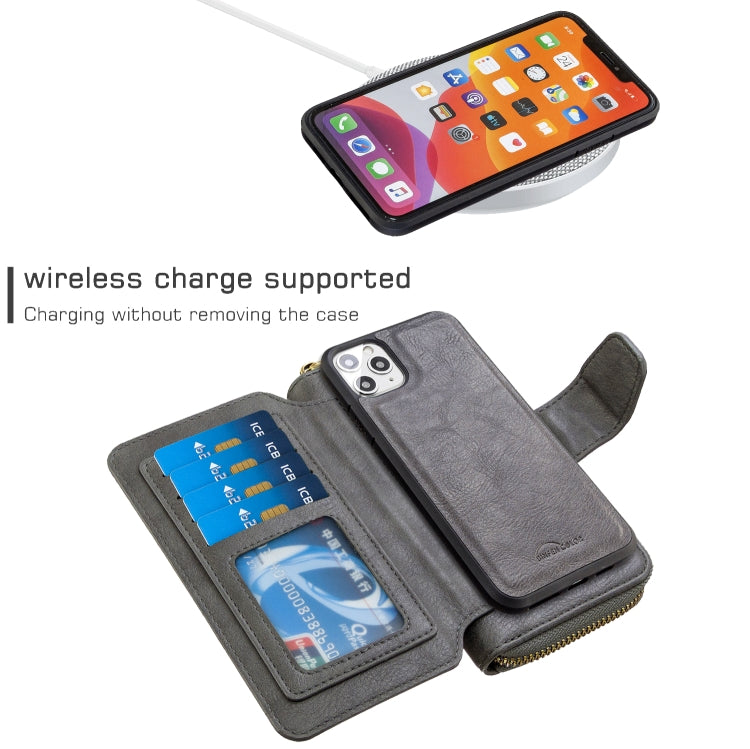 For iPhone 11 Pro Detachable Multifunctional Horizontal Flip Leather Case with Card Slots & Zipper Wallet & Photo Frame