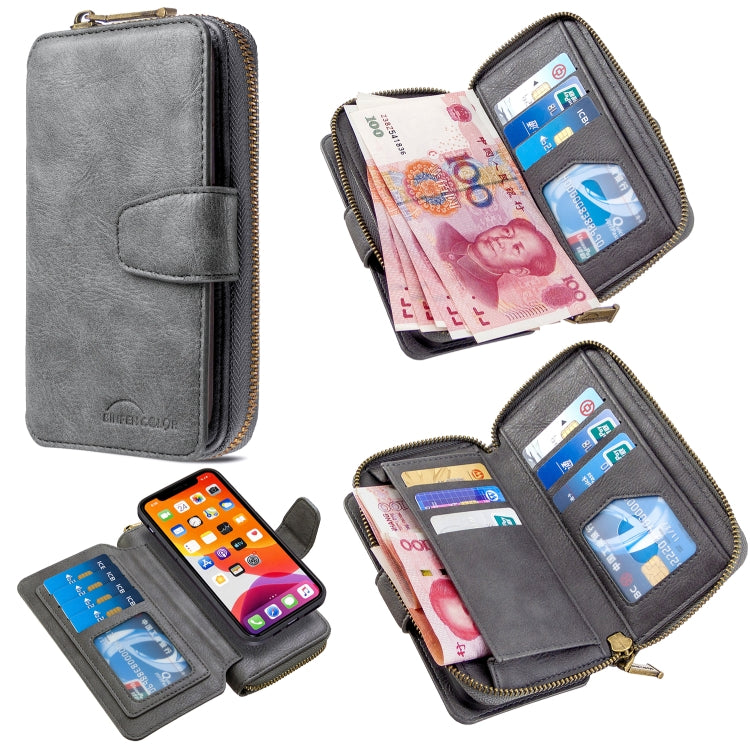 For iPhone 11 Pro Detachable Multifunctional Horizontal Flip Leather Case with Card Slots & Zipper Wallet & Photo Frame