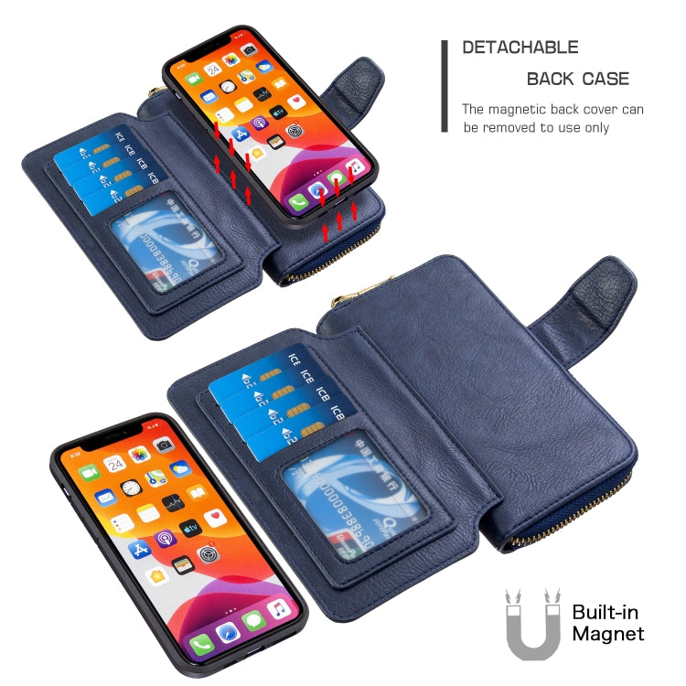 For iPhone 11 Pro Detachable Multifunctional Horizontal Flip Leather Case with Card Slots & Zipper Wallet & Photo Frame