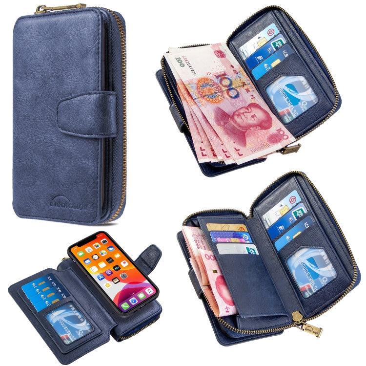 For iPhone 11 Pro Detachable Multifunctional Horizontal Flip Leather Case with Card Slots & Zipper Wallet & Photo Frame
