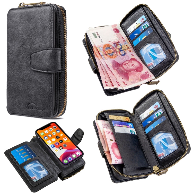 For iPhone 11 Pro Detachable Multifunctional Horizontal Flip Leather Case with Card Slots & Zipper Wallet & Photo Frame