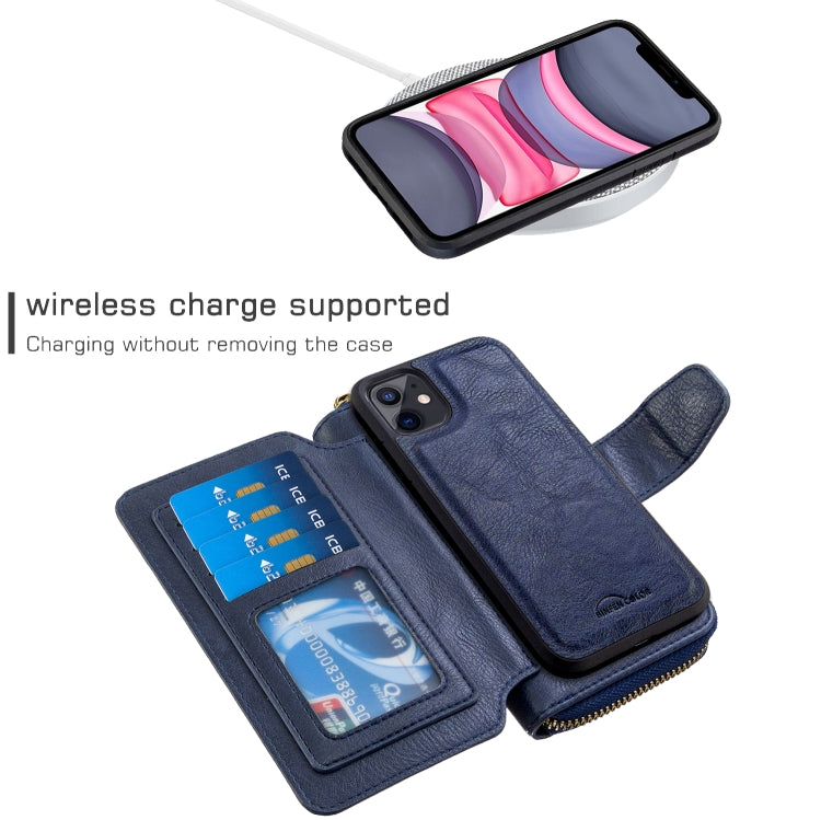 For iPhone 11 Detachable Multifunctional Horizontal Flip Leather Case with Card Slots & Zipper Wallet & Photo Frame