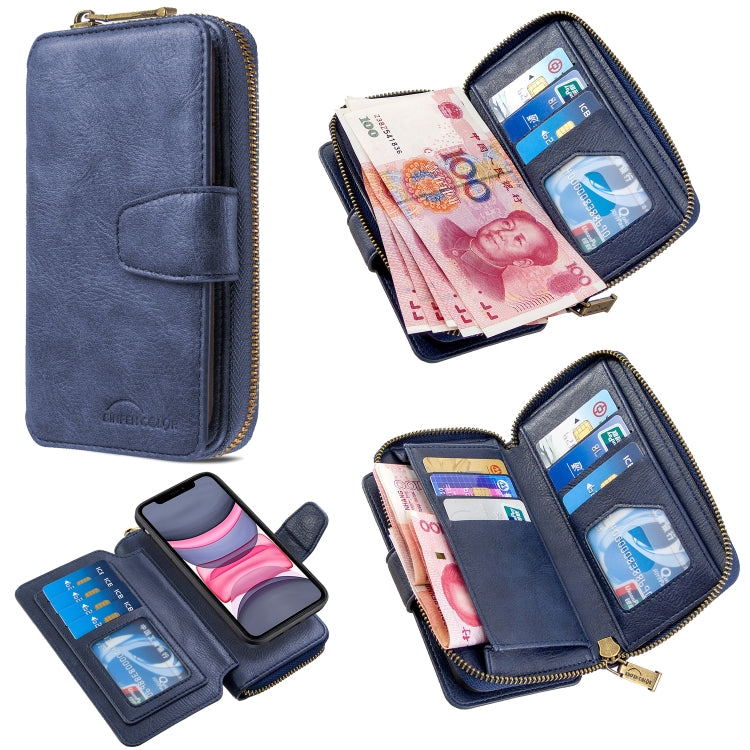 For iPhone 11 Detachable Multifunctional Horizontal Flip Leather Case with Card Slots & Zipper Wallet & Photo Frame