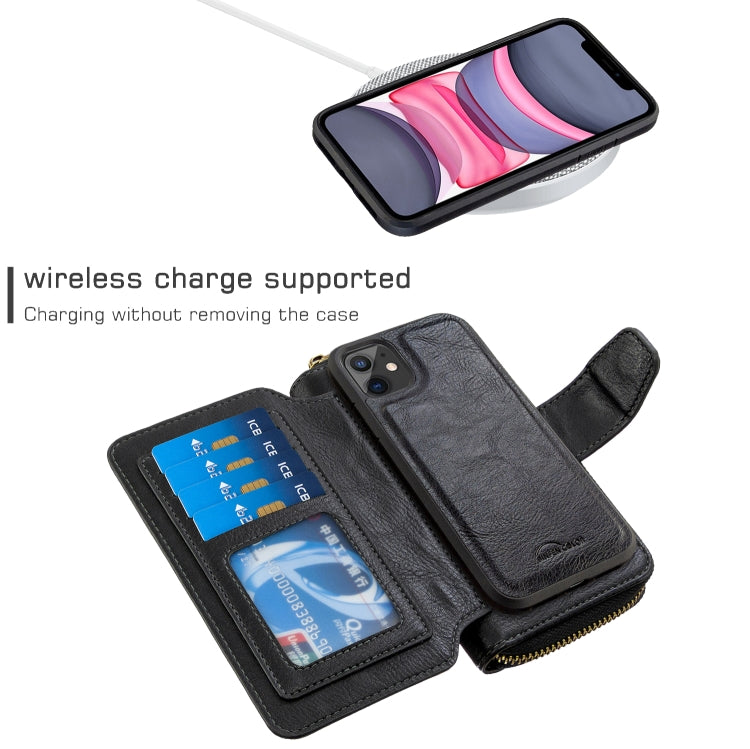 For iPhone 11 Detachable Multifunctional Horizontal Flip Leather Case with Card Slots & Zipper Wallet & Photo Frame