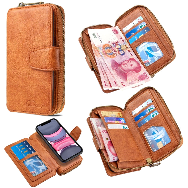 For iPhone 11 Detachable Multifunctional Horizontal Flip Leather Case with Card Slots & Zipper Wallet & Photo Frame
