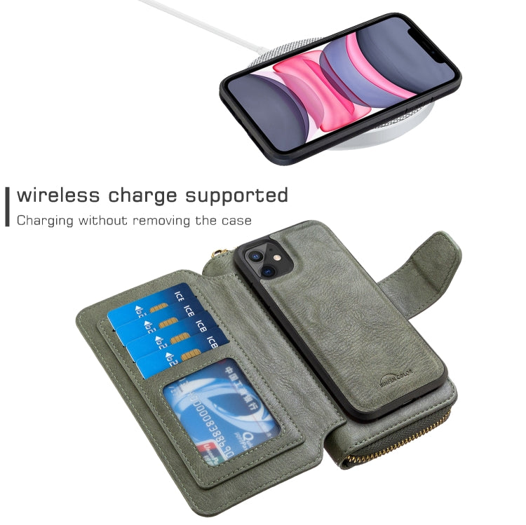 For iPhone 11 Detachable Multifunctional Horizontal Flip Leather Case with Card Slots & Zipper Wallet & Photo Frame