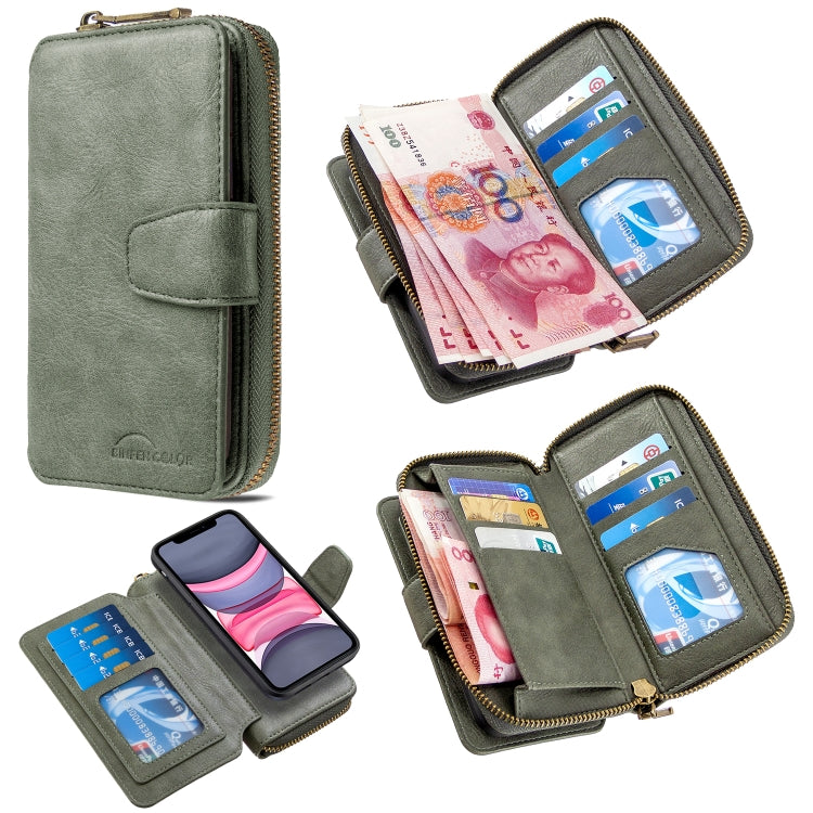 For iPhone 11 Detachable Multifunctional Horizontal Flip Leather Case with Card Slots & Zipper Wallet & Photo Frame