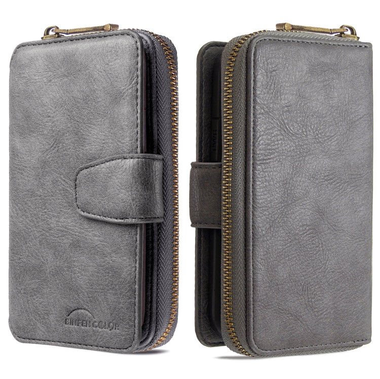 For iPhone X / XS Detachable Multifunctional Horizontal Flip Leather Case with Card Slots & Zipper Wallet & Photo Frame