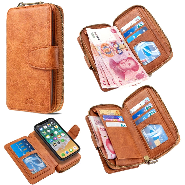 For iPhone X / XS Detachable Multifunctional Horizontal Flip Leather Case with Card Slots & Zipper Wallet & Photo Frame