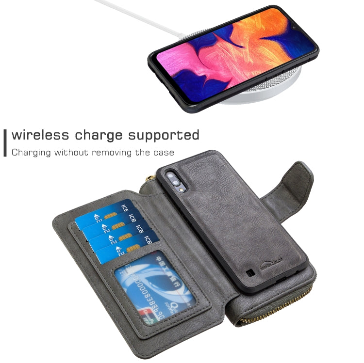 For Galaxy A10 / M10 Detachable Multifunctional Horizontal Flip Leather Case with Card Slots & Zipper Wallet & Photo Frame