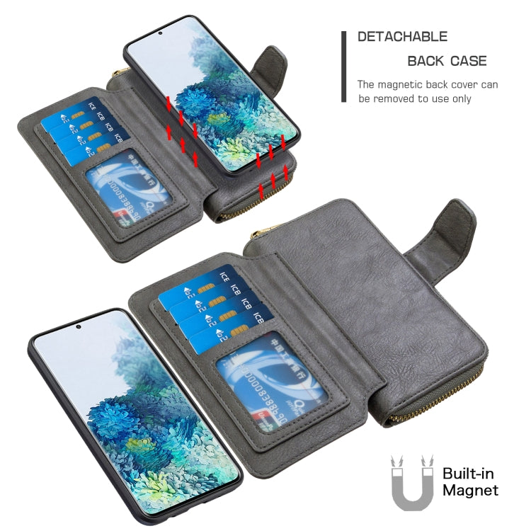 For Galaxy A10 / M10 Detachable Multifunctional Horizontal Flip Leather Case with Card Slots & Zipper Wallet & Photo Frame