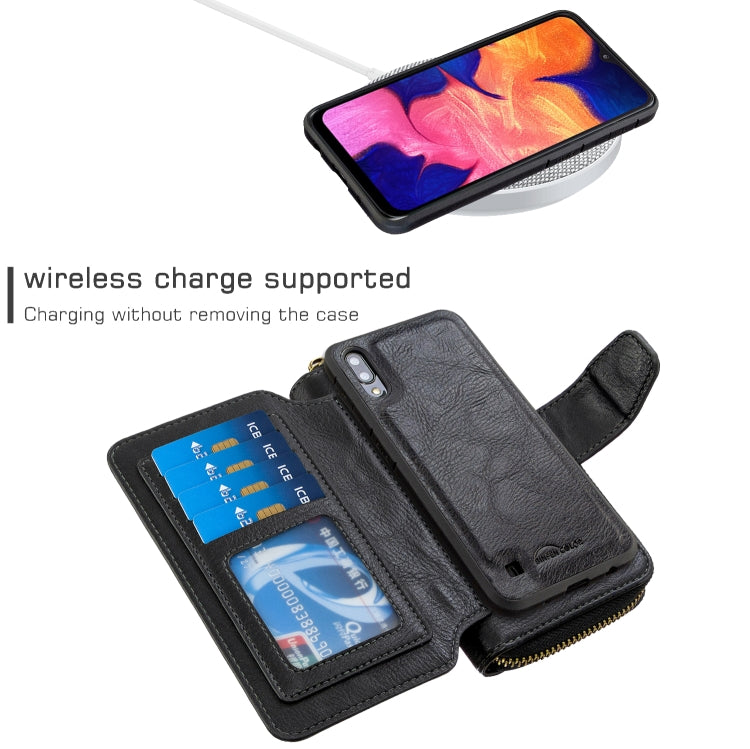 For Galaxy A10 / M10 Detachable Multifunctional Horizontal Flip Leather Case with Card Slots & Zipper Wallet & Photo Frame