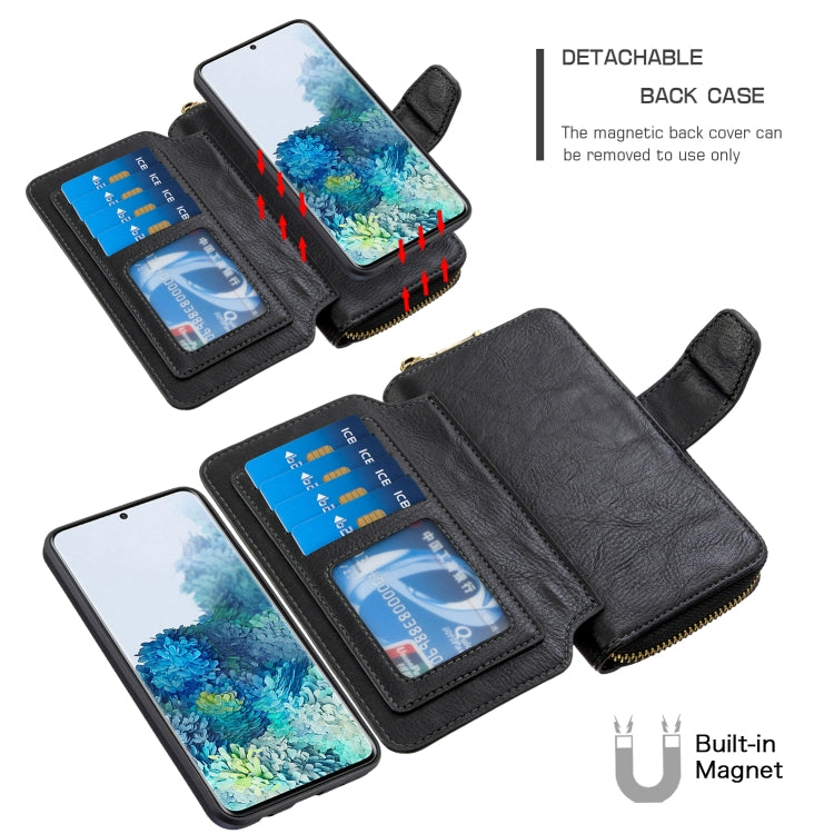 For Galaxy A10 / M10 Detachable Multifunctional Horizontal Flip Leather Case with Card Slots & Zipper Wallet & Photo Frame
