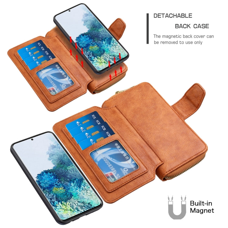 For Galaxy A10 / M10 Detachable Multifunctional Horizontal Flip Leather Case with Card Slots & Zipper Wallet & Photo Frame