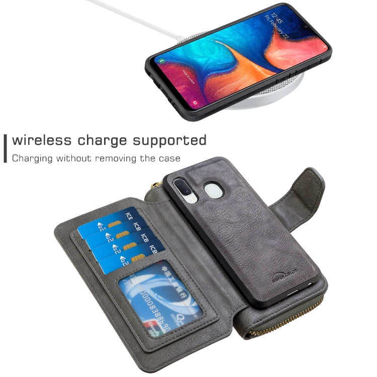 For Galaxy A10e / A20e Detachable Multifunctional Horizontal Flip Leather Case with Card Slots & Zipper Wallet & Photo Frame