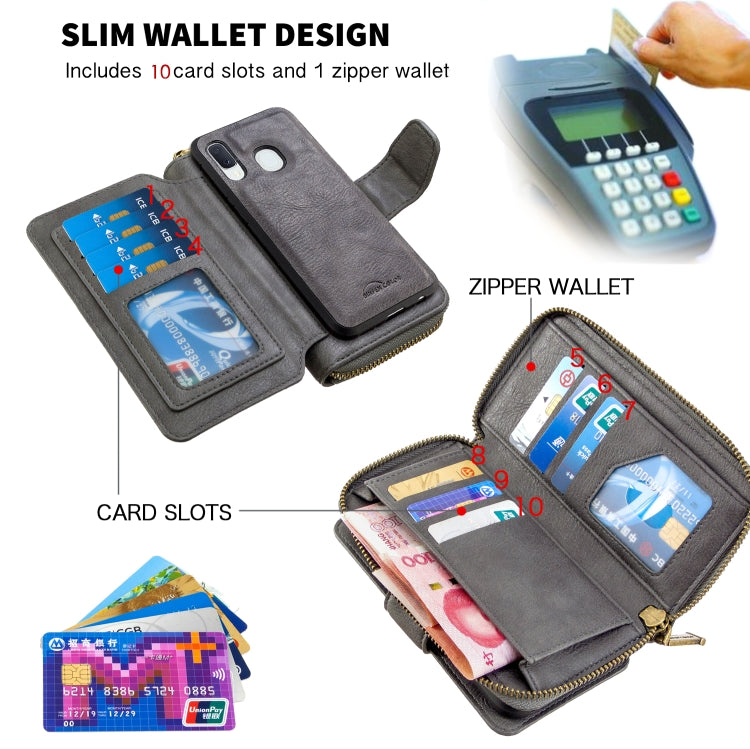 For Galaxy A10e / A20e Detachable Multifunctional Horizontal Flip Leather Case with Card Slots & Zipper Wallet & Photo Frame