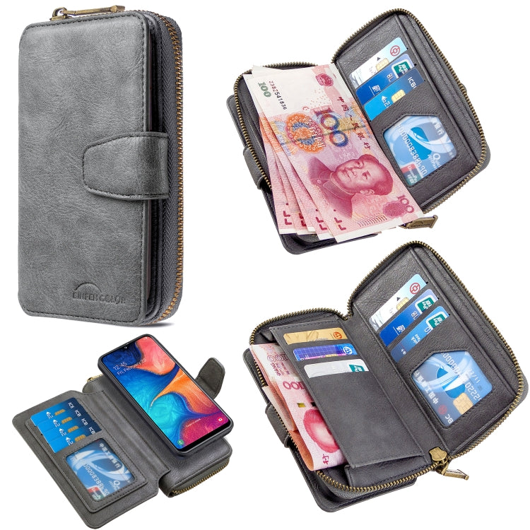 For Galaxy A10e / A20e Detachable Multifunctional Horizontal Flip Leather Case with Card Slots & Zipper Wallet & Photo Frame