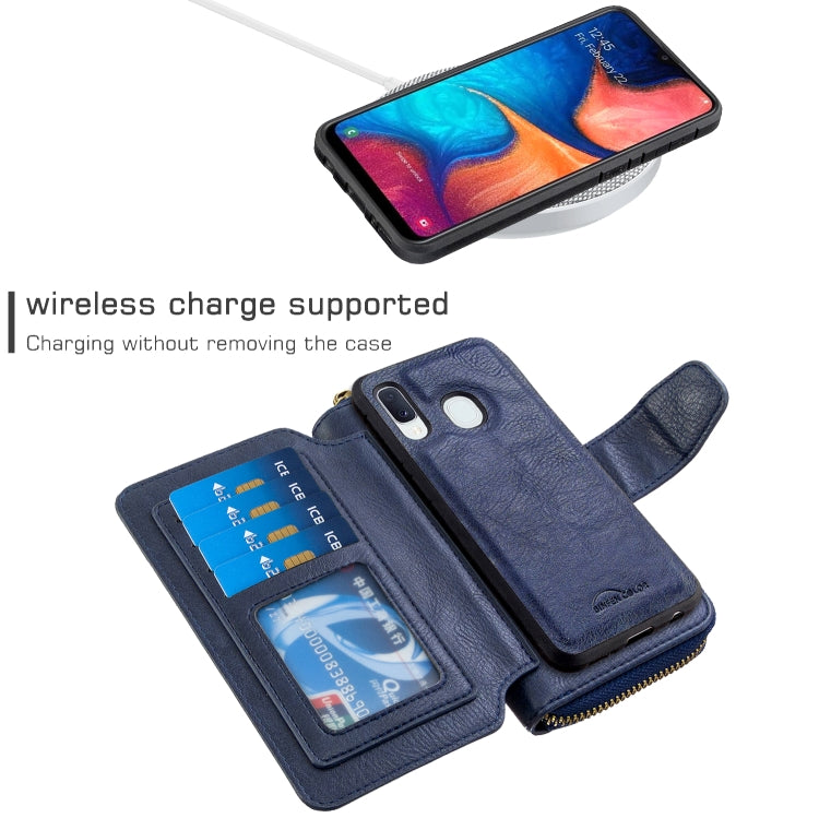 For Galaxy A10e / A20e Detachable Multifunctional Horizontal Flip Leather Case with Card Slots & Zipper Wallet & Photo Frame