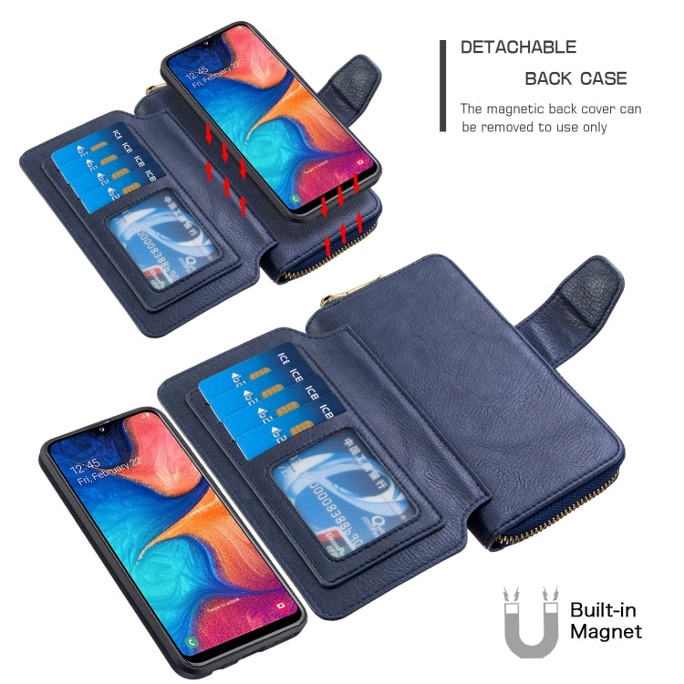 For Galaxy A10e / A20e Detachable Multifunctional Horizontal Flip Leather Case with Card Slots & Zipper Wallet & Photo Frame