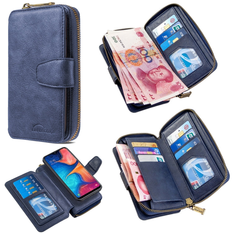For Galaxy A10e / A20e Detachable Multifunctional Horizontal Flip Leather Case with Card Slots & Zipper Wallet & Photo Frame