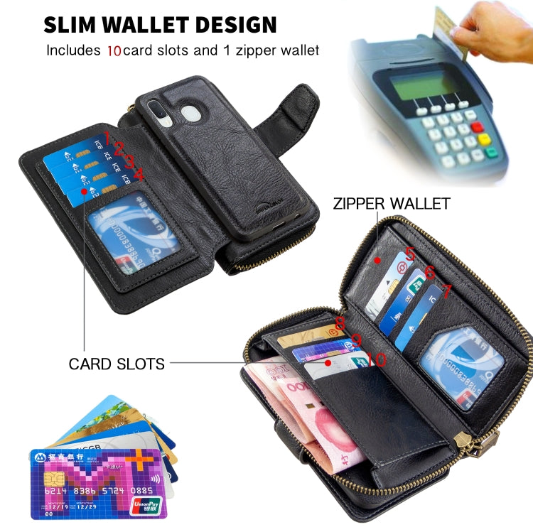 For Galaxy A10e / A20e Detachable Multifunctional Horizontal Flip Leather Case with Card Slots & Zipper Wallet & Photo Frame