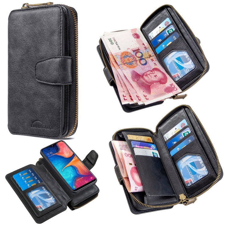 For Galaxy A10e / A20e Detachable Multifunctional Horizontal Flip Leather Case with Card Slots & Zipper Wallet & Photo Frame