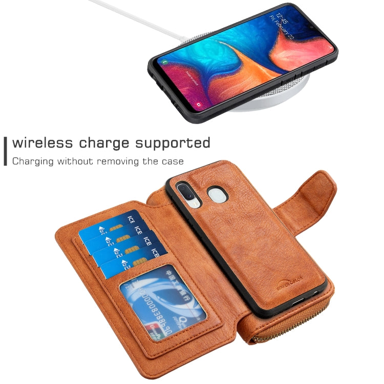 For Galaxy A10e / A20e Detachable Multifunctional Horizontal Flip Leather Case with Card Slots & Zipper Wallet & Photo Frame