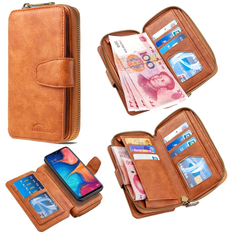 For Galaxy A10e / A20e Detachable Multifunctional Horizontal Flip Leather Case with Card Slots & Zipper Wallet & Photo Frame