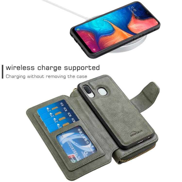 For Galaxy A10e / A20e Detachable Multifunctional Horizontal Flip Leather Case with Card Slots & Zipper Wallet & Photo Frame