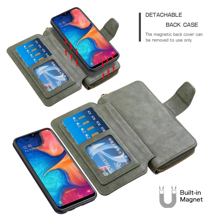 For Galaxy A10e / A20e Detachable Multifunctional Horizontal Flip Leather Case with Card Slots & Zipper Wallet & Photo Frame