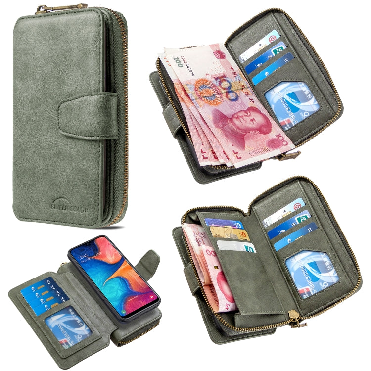 For Galaxy A10e / A20e Detachable Multifunctional Horizontal Flip Leather Case with Card Slots & Zipper Wallet & Photo Frame