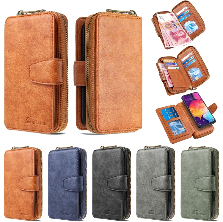 For Galaxy A50 Detachable Multifunctional Horizontal Flip Leather Case with Card Slots & Zipper Wallet & Photo Frame