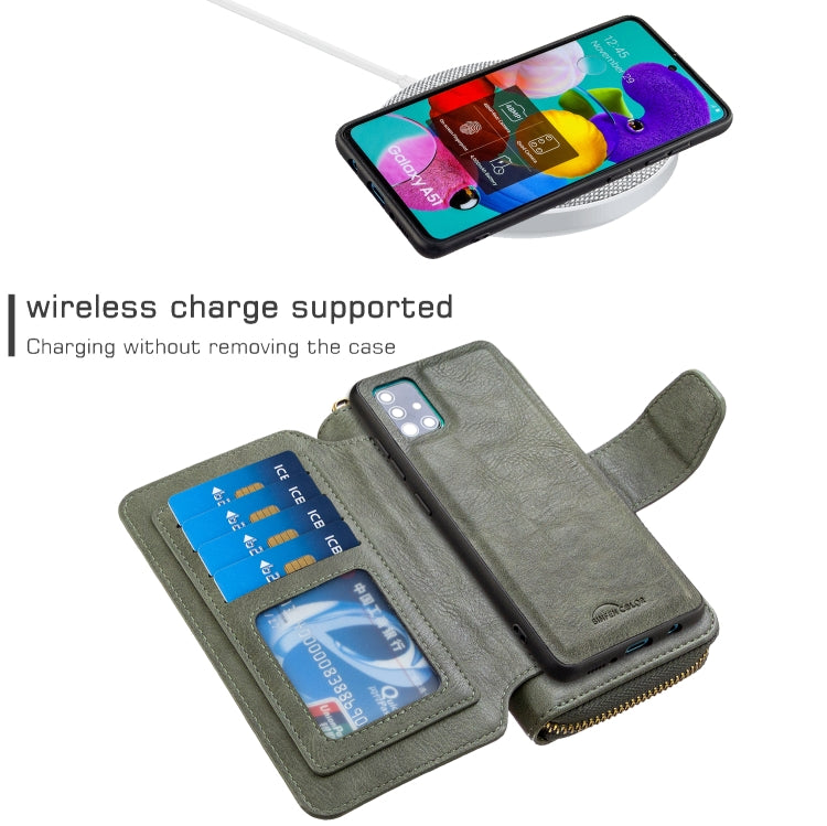 For Galaxy A51 Detachable Multifunctional Horizontal Flip Leather Case with Card Slots & Zipper Wallet & Photo Frame