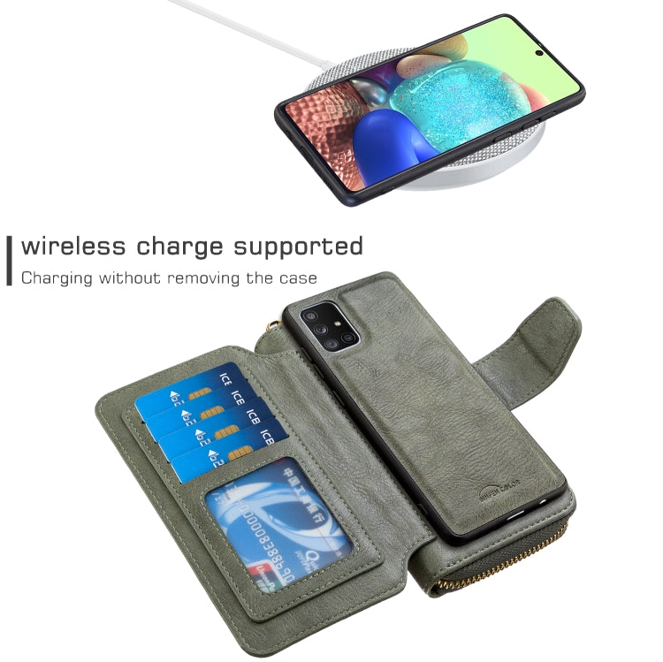 For Galaxy A71 Detachable Multifunctional Horizontal Flip Leather Case with Card Slots & Zipper Wallet & Photo Frame