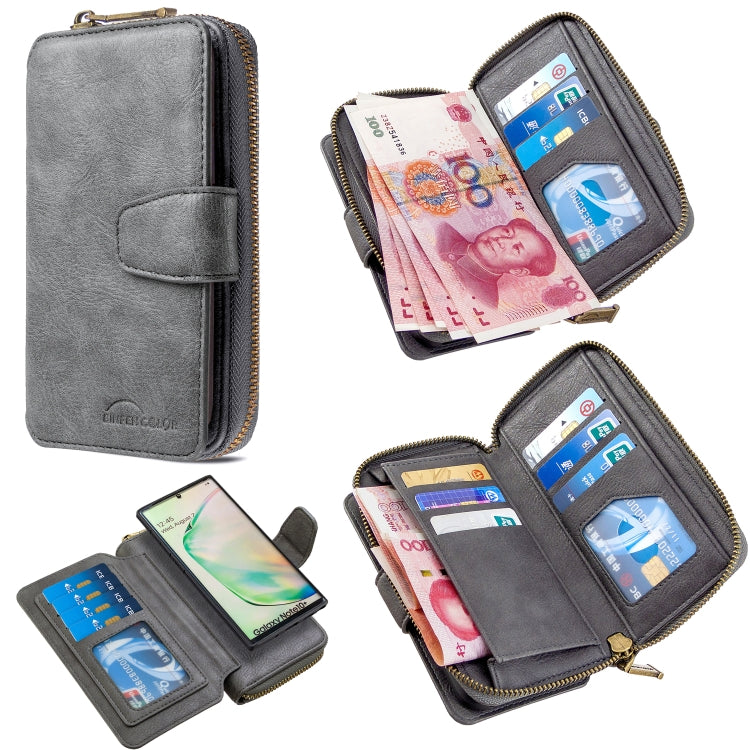 For Galaxy Note 10 Pro Detachable Multifunctional Horizontal Flip Leather Case with Card Slots & Zipper Wallet & Photo Frame