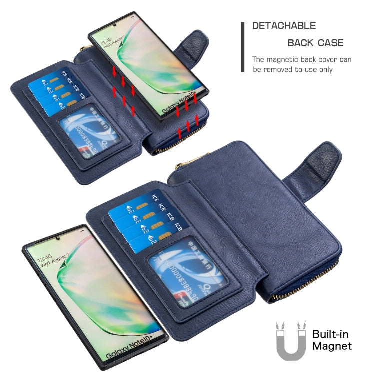 For Galaxy Note 10 Pro Detachable Multifunctional Horizontal Flip Leather Case with Card Slots & Zipper Wallet & Photo Frame