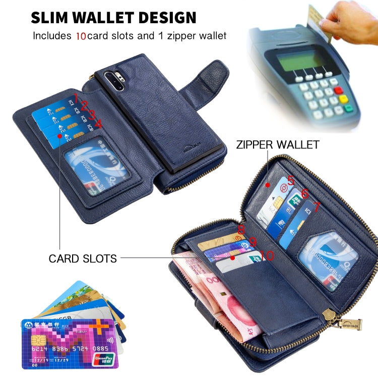 For Galaxy Note 10 Pro Detachable Multifunctional Horizontal Flip Leather Case with Card Slots & Zipper Wallet & Photo Frame