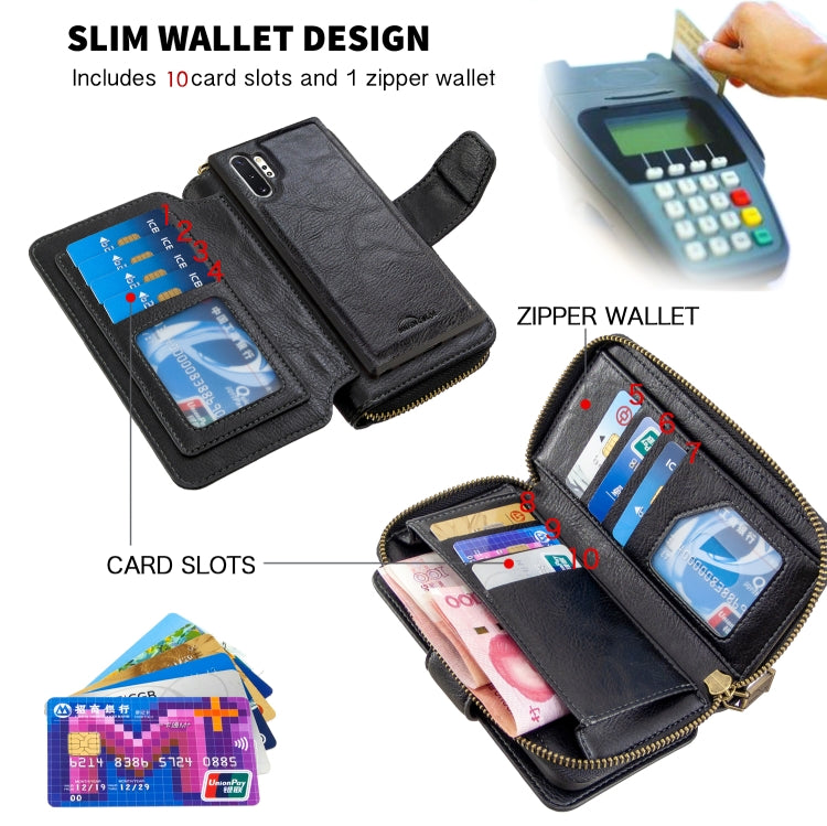 For Galaxy Note 10 Pro Detachable Multifunctional Horizontal Flip Leather Case with Card Slots & Zipper Wallet & Photo Frame