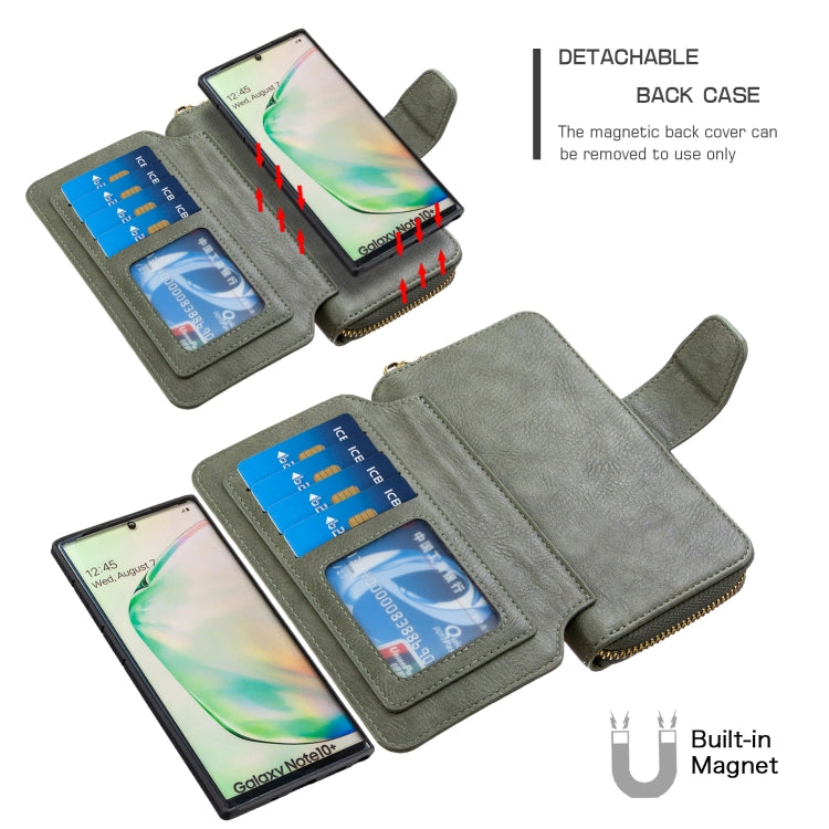 For Galaxy Note 10 Pro Detachable Multifunctional Horizontal Flip Leather Case with Card Slots & Zipper Wallet & Photo Frame