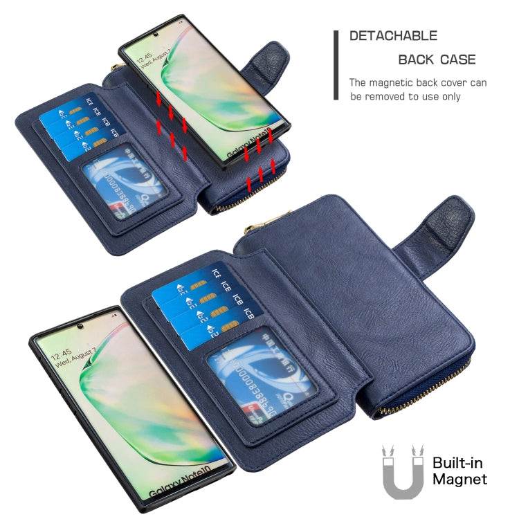 For Galaxy Note 10 Detachable Multifunctional Horizontal Flip Leather Case with Card Slots & Zipper Wallet & Photo Frame