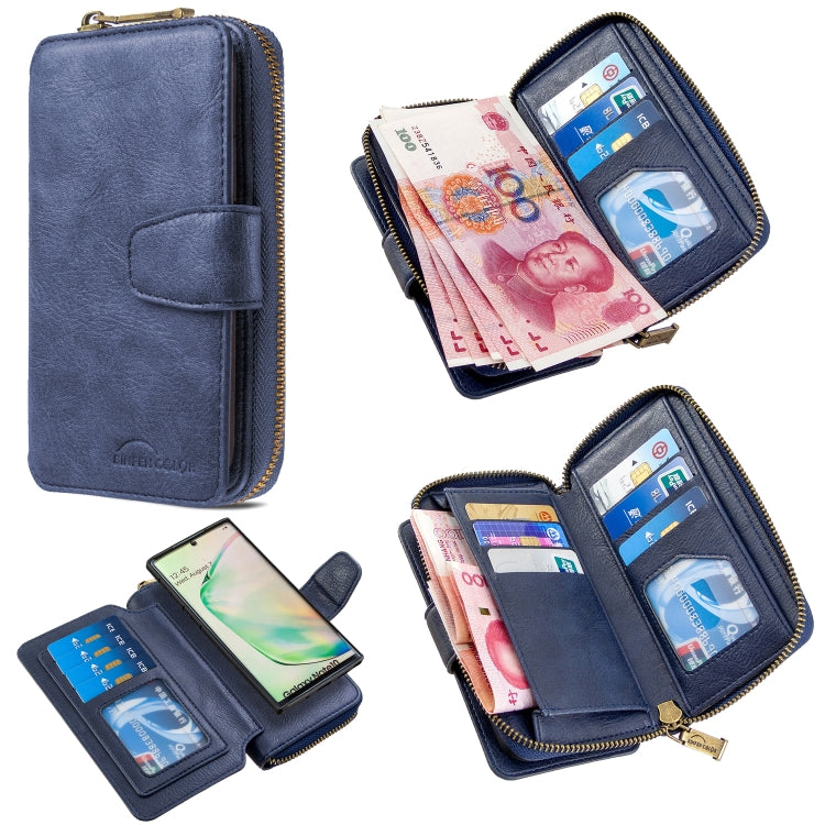 For Galaxy Note 10 Detachable Multifunctional Horizontal Flip Leather Case with Card Slots & Zipper Wallet & Photo Frame