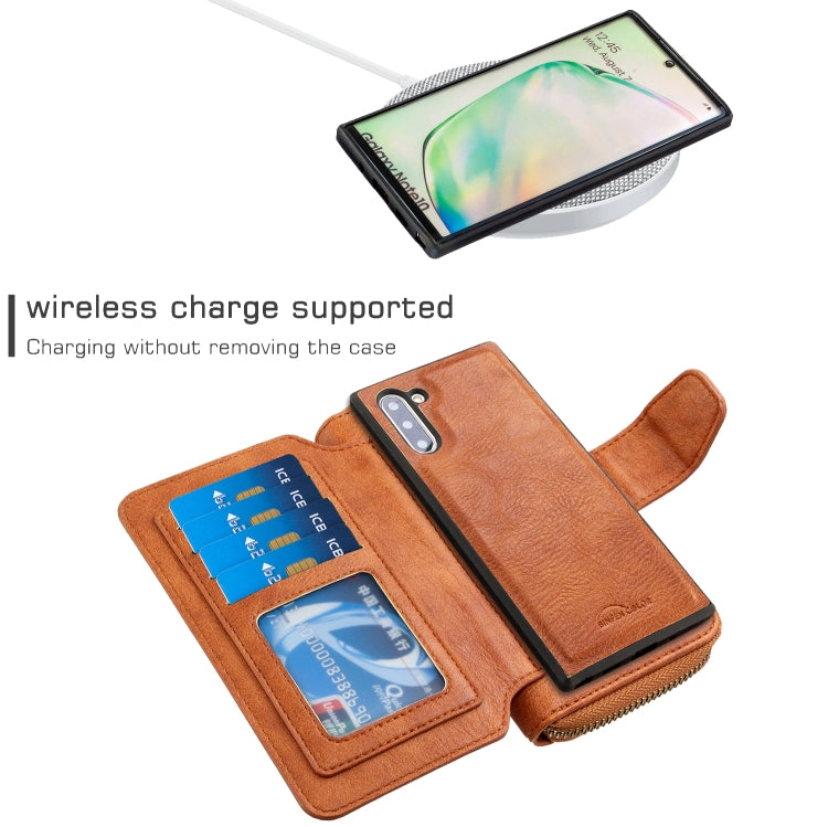 For Galaxy Note 10 Detachable Multifunctional Horizontal Flip Leather Case with Card Slots & Zipper Wallet & Photo Frame