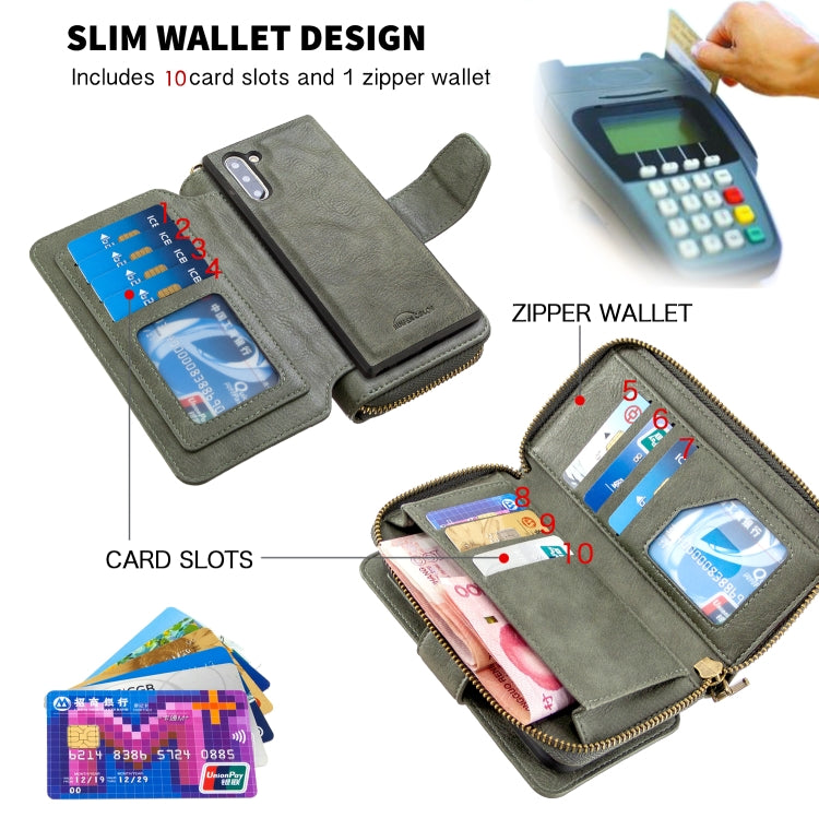 For Galaxy Note 10 Detachable Multifunctional Horizontal Flip Leather Case with Card Slots & Zipper Wallet & Photo Frame