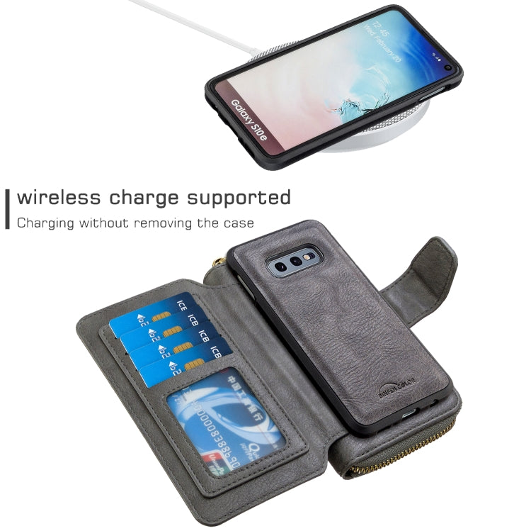 For Galaxy S10e Detachable Multifunctional Horizontal Flip Leather Case with Card Slots & Zipper Wallet & Photo Frame