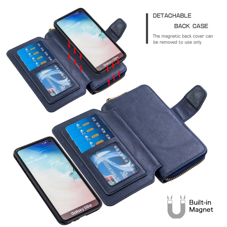 For Galaxy S10e Detachable Multifunctional Horizontal Flip Leather Case with Card Slots & Zipper Wallet & Photo Frame