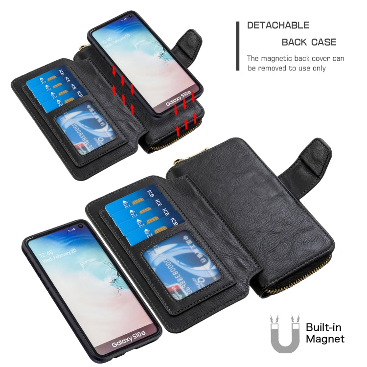 For Galaxy S10e Detachable Multifunctional Horizontal Flip Leather Case with Card Slots & Zipper Wallet & Photo Frame
