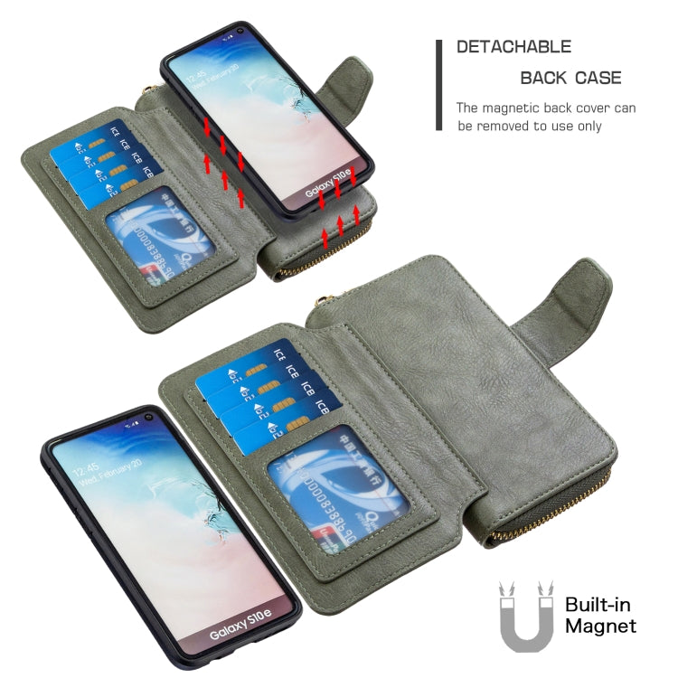 For Galaxy S10e Detachable Multifunctional Horizontal Flip Leather Case with Card Slots & Zipper Wallet & Photo Frame