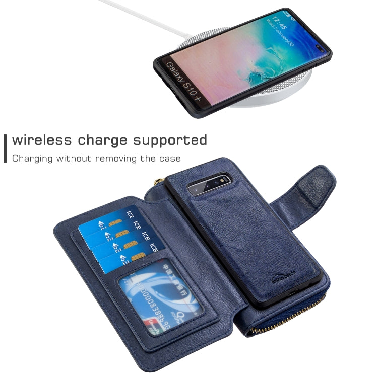 For Galaxy S10 Plus Detachable Multifunctional Horizontal Flip Leather Case with Card Slots & Zipper Wallet & Photo Frame