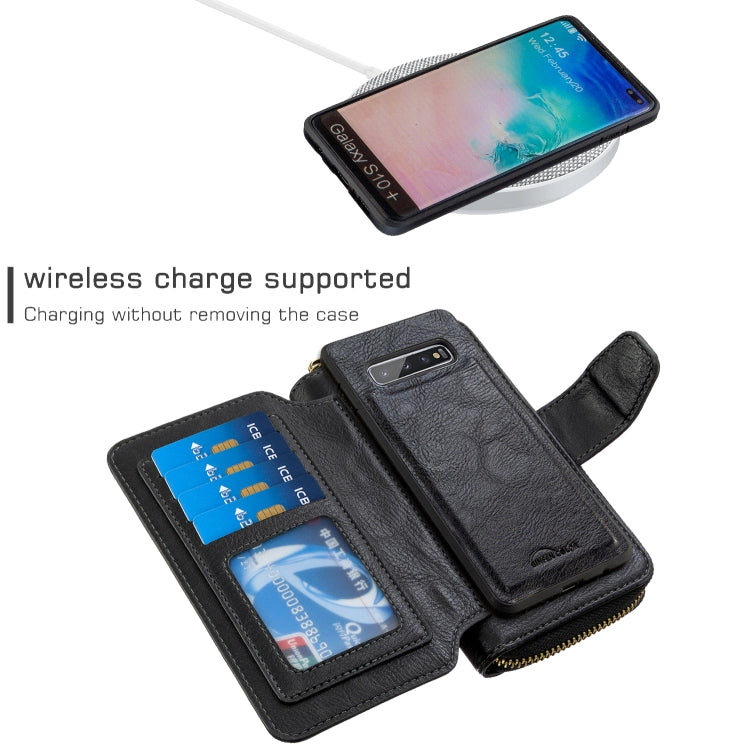 For Galaxy S10 Plus Detachable Multifunctional Horizontal Flip Leather Case with Card Slots & Zipper Wallet & Photo Frame
