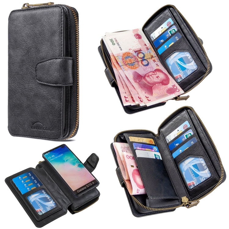 For Galaxy S10 Plus Detachable Multifunctional Horizontal Flip Leather Case with Card Slots & Zipper Wallet & Photo Frame